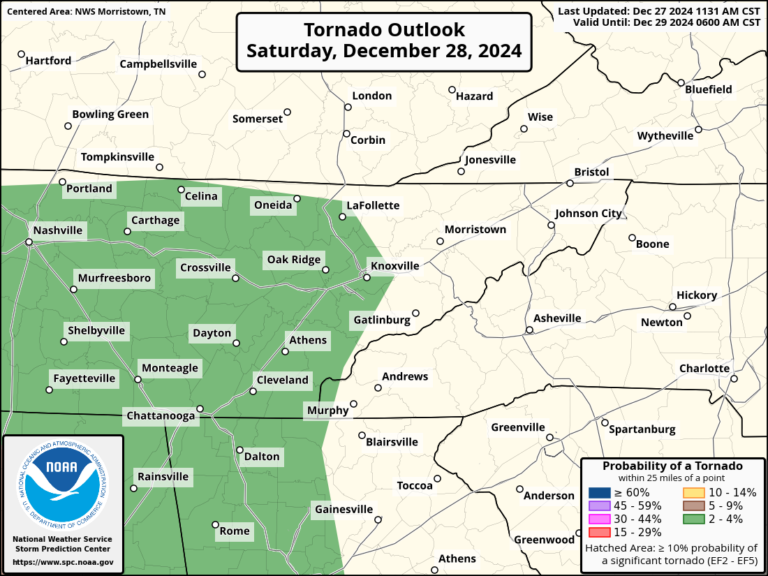 Damaging Winds and Isolated Tornado Risk Area-Wide Saturday Night into Sunday Morning